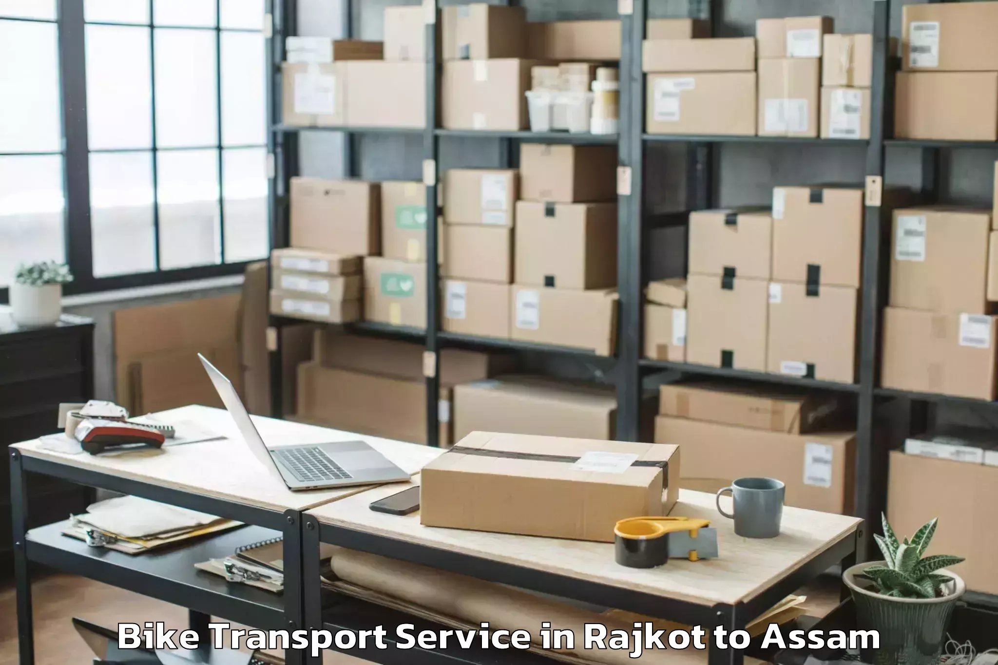 Hassle-Free Rajkot to Bilasipara Pt Bike Transport